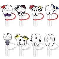 Algopix Similar Product 15 - 8Pcs Teeth Straw Cover for Stanley
