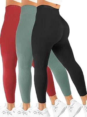 Best Deal for SENBAN Women's 3 Pack Seamless Leggings High Waist Ribbed