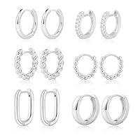 Algopix Similar Product 13 - JECOMY 6 Pairs Gold Hoop Earrings for