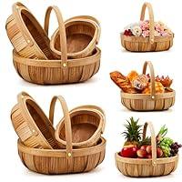 Algopix Similar Product 19 - Sintuff 6 Pcs Wicker Bread Baskets Wood