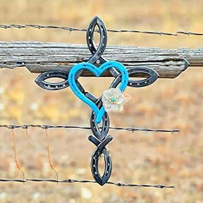 Best Deal for GKEKWMX Creative Natural Horseshoe Cross with Heart