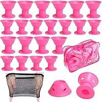 Algopix Similar Product 19 - JANYUN 40 Pcs Pink Magic Hair Rollers
