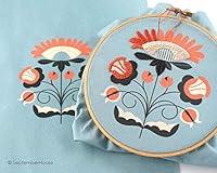 Algopix Similar Product 19 - Modern Floral Embroidery Kit FLOSSY