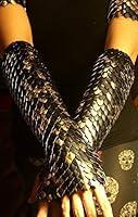 Algopix Similar Product 8 - Black  Gold Elbow Length Scalemail