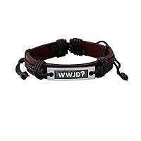 Algopix Similar Product 13 - WWJD Tag Religious Leather Bracelet