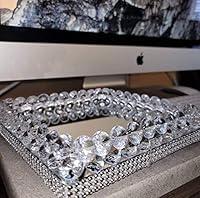 Algopix Similar Product 1 - Handmade Bling Mirror Vanity Tray 12x12
