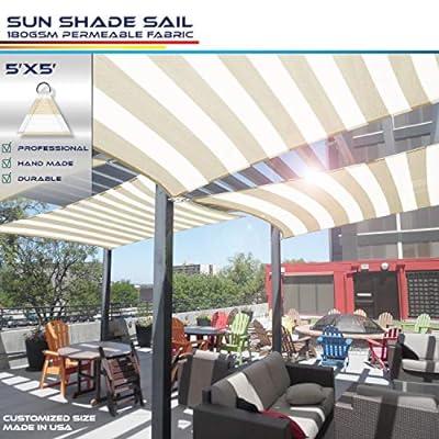 Best Deal for Windscreen4less 5' x 5' Sun Shade Sail Square Canopy in