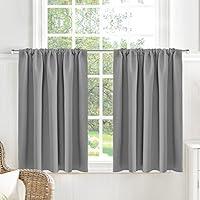 Algopix Similar Product 9 - Yakamok Short Curtains Gray Half Window