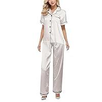 Algopix Similar Product 12 - HICItro Womens Satin Pajamas Set 2