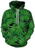 Algopix Similar Product 5 - Guys Cool Green Weeds Fuzzy Hoodys for