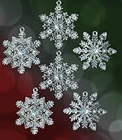 Algopix Similar Product 10 - Snowflake Ornaments  Silver Metal
