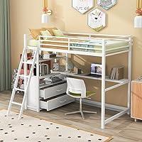 Algopix Similar Product 7 - Oudiec Twin Size Loft Bed with Builtin