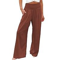 Algopix Similar Product 9 - Linen Pants Women Summer High Waisted
