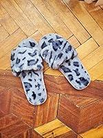 Algopix Similar Product 15 - Gray Leopard Slipper Slides
