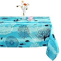 Algopix Similar Product 2 - Blue Ocean Beach Tablecloth Coastal