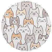Algopix Similar Product 9 - Cute Doodle Cats Kawaii Round