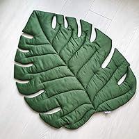 Algopix Similar Product 19 - Handmade Monstera leaf play mat Green