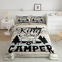Algopix Similar Product 5 - Manfei Happy Camping Comforter Set King