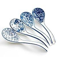 Algopix Similar Product 2 - Chinese Soup Spoon set of 4 with Long