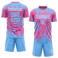 Algopix Similar Product 2 - Customized Soccer Jerseys Pink and Sky