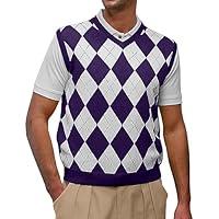 Algopix Similar Product 6 - VNeck Argyle Golf Sweater Vests 