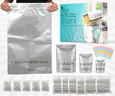 5 Gallon Mylar Food Storage Bags And Oxygen Absorbers 20 Count