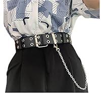 Algopix Similar Product 7 - Girls Double Grommet Black Belts With
