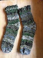 Algopix Similar Product 2 - Hand spun hand knit 100 wool slipper