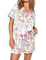 Algopix Similar Product 12 - Womens Cute Print Pajamas Shorts Set