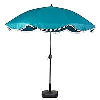 Algopix Similar Product 5 - 9 Patio Umbrella with Teal Fringe