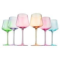 Algopix Similar Product 5 - Colored Crystal Wine Glass Set of 6