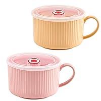 Algopix Similar Product 3 - 2 Pcs Soup Mugs with Handles and Lids