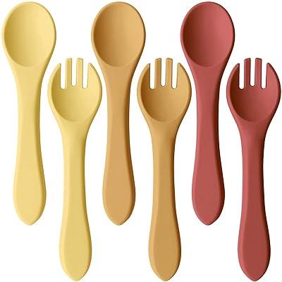 Best Deal for 6 Piece Silicone Baby Feeding Spoons and Forks