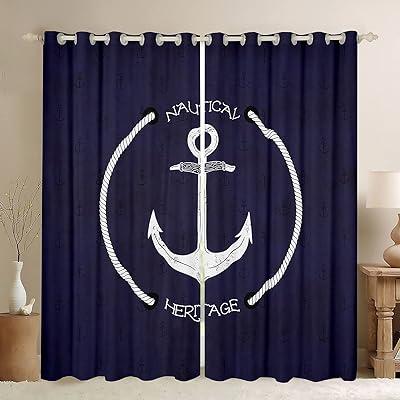 Best Deal For Manfei Nautical Window Curtains Anchor Algopix