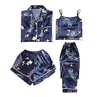Algopix Similar Product 2 - Ljdkusp Womens Pajama Sets 4Pcs Silky