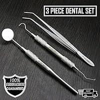 Algopix Similar Product 11 - 3 pc Dental Tool Set Kit Dentist Mirror