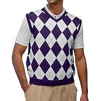 Algopix Similar Product 5 - VNeck Argyle Golf Sweater Vests 
