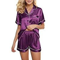 Algopix Similar Product 3 - HICItro Womens Satin Pajamas Set 2