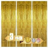 Algopix Similar Product 16 - Gold Curtains for Party Decorations 3