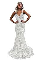 Algopix Similar Product 17 - Lbrnk Sequin Mermaid Ivory Prom Dresses