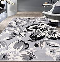 Algopix Similar Product 2 - Modern Floral Area Rugs 10' x 14' Gray