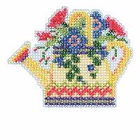 Algopix Similar Product 8 - Floral Watering Can Beaded Counted