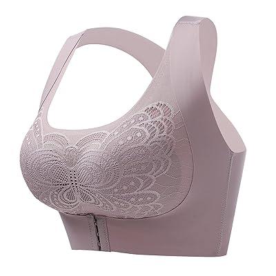 Front closure full coverage back support posture corrector bras for women