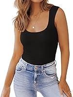 Algopix Similar Product 20 - PINKMSTYLE Square Neck Tank Tops for