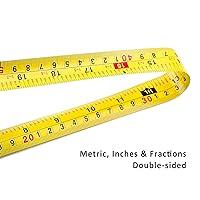 HEIKIO Measuring Tape 33 Feet(10M), Double-Sided Metric and Inch Scale with  Fractions, Retractable Tape Measure with Double Stop Buttons and Magnetic