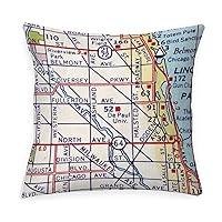 Algopix Similar Product 3 - DePaul Map Outdoor Throw Pillow Covers