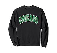 Algopix Similar Product 5 - Chicago Arched Green Text Sweatshirt