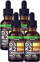Algopix Similar Product 7 - 4 Pack Organic Vitamin D3 K2 Drops w