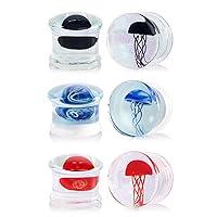 Algopix Similar Product 14 - YOFANST 3Pairs Glass Ocean Jellyfish