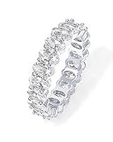 Algopix Similar Product 18 - PAVOI 14K White Gold Plated Rings Oval
